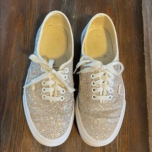 Vans Silver White Glitter sz 8